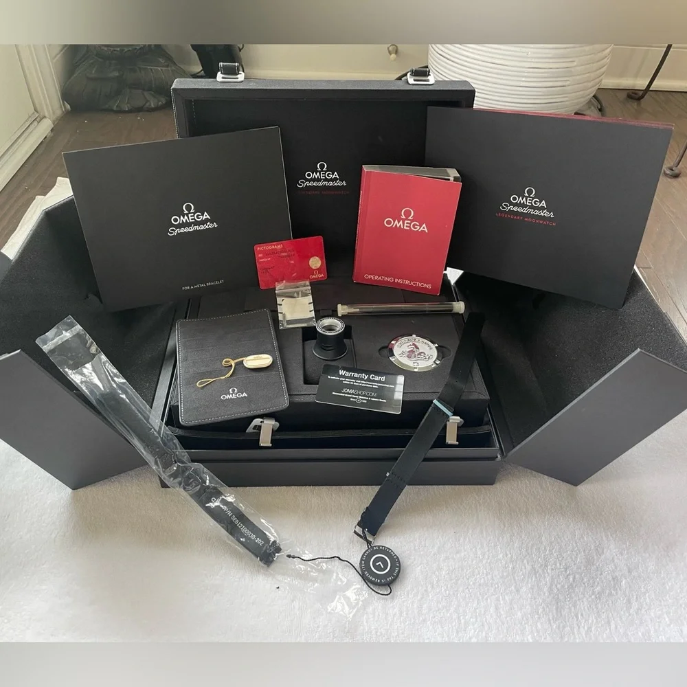 OMEGA SPEEDMASTER PROFESSIONAL MOONWATCH 1861 QUADRUPLE BOX COMPLETE SET…